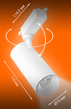 1-фазный трековый led светильник Ledvance ECO CLASS 30Вт 2700 лм 4000К белый - размеры