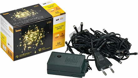 led гирлянда-нить IEK LGDB110-1-050-05-G-S-20 - внешний вид + упаковка