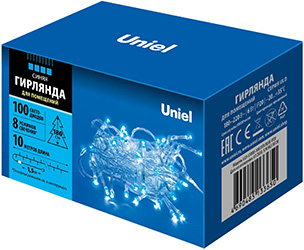 led гирлянда Uniel ULD-S1000-100/DTA Blue IP20 - упаковка