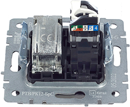 розетка двойная TV+RJ45 IEK РТВ/РК12-БрС Brite - вид с тыльной стороны