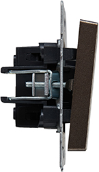 выключатель 1-клавишный перекрестный IEK ВС10-1-3-БрТБ Brite - вид сбоку