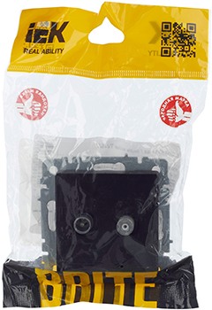 розетка двойная TV-SAT IEK РТВ/РСп12-БрЧ Brite - упаковка