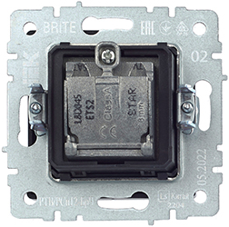 розетка двойная TV-SAT IEK РТВ/РСп12-БрЧ Brite - вид с тыльной стороны