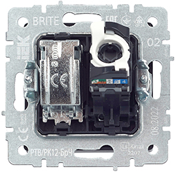 розетка двойная TV+RJ45 IEK РТВ/РК12-БрЧ Brite - вид с тыльной стороны