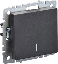 выключатель 1-клавишный IEK ВС10-1-1-БрЧ Brite - внешний вид