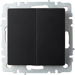 выключатель 2-клавишный IEK ВС10-2-0-БрЧ Brite - внешний вид