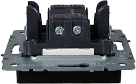 выключатель 1-клавишный проходной IEK ВС10-1-7-БрЧ Brite - вид сбоку