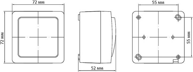 выключатель IEK "Гермес Plus" - размеры
