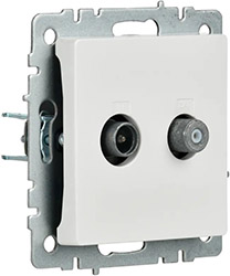 розетка двойная TV-SAT IEK РТВ/РСп12-БрБ Brite - внешний вид