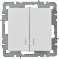 выключатель 2-клавишный IEK ВС10-2-1-БрЖ Brite - внешний вид