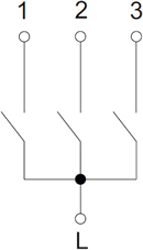 выключатель 3-клавишный IEK Brite - схема электрическая