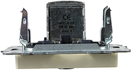 розетка ТВ проходная IEK РТВ10-0-БрКр Brite - вид сбоку