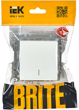 выключатель 1-клавишный IEK ВС10-1-1-БрЖ Brite - упаковка