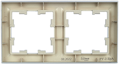 рамка 2-постовая IEK РУ-2-БрА Brite - вид с тыльной стороны
