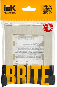 рамка 1-постовая IEK РУ-1-Бр Brite бежевый рифленый - упаковка