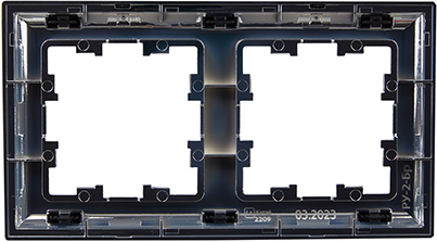 рамка 2-постовая IEK РУ-2-Бр Brite хром / черный - вид с тыльной стороны