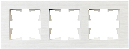 рамка 3-постовая IEK РУ-3-Бр Brite белый рифленый - внешний вид