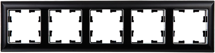 рамка 5-постовая IEK РУ-5-Бр Brite хром / черный - внешний вид