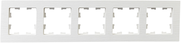 рамка 5-постовая IEK РУ-5-Бр Brite белый рифленый - внешний вид