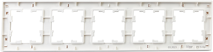 рамка 5-постовая IEK РУ-5-Бр Brite белый рифленый - вид с тыльной стороны