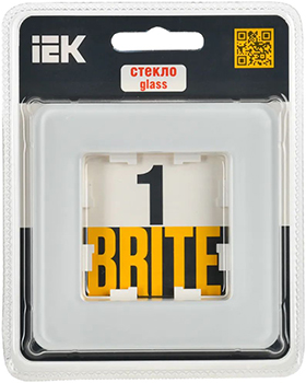 рамка 1-постовая IEK РУ-1-2-Бр стекло белый RE Brite - упаковка