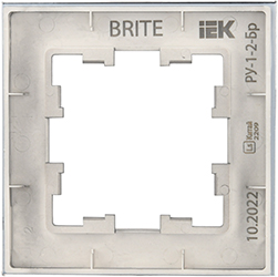 рамка 1-постовая IEK РУ-1-2-Бр стекло маренго матовый Brite - вид с тыльной стороны