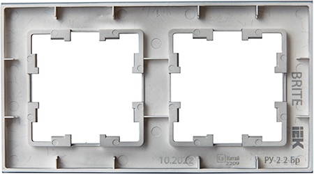 рамка 2-постовая IEK РУ-2-2-Бр стекло маренго матовый Brite - вид с тыльной стороны