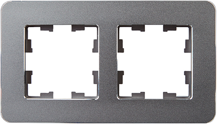 рамка 2-постовая IEK РУ-2-1-Бр металл титан RE Brite - внешний вид
