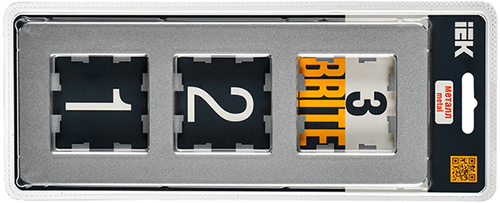 рамка 3-постовая IEK РУ-3-1-Бр металл алюминий RE Brite - упаковка