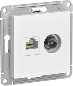 розетка RJ45 кат.5E + TV оконечная Systeme Electric AtlasDesign, лотос - внешний вид