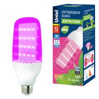 Фито лампа свд 220В Е27 12Вт DOUBLESIDE прозрачная розовый Uniel для растений в период роста