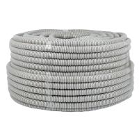 Труба гофра 16мм ПВХ белый с протяжкой EKF 100м