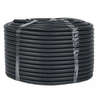 Труба гофра 25мм ПНД легкая 50м EKF черный с протяжкой 