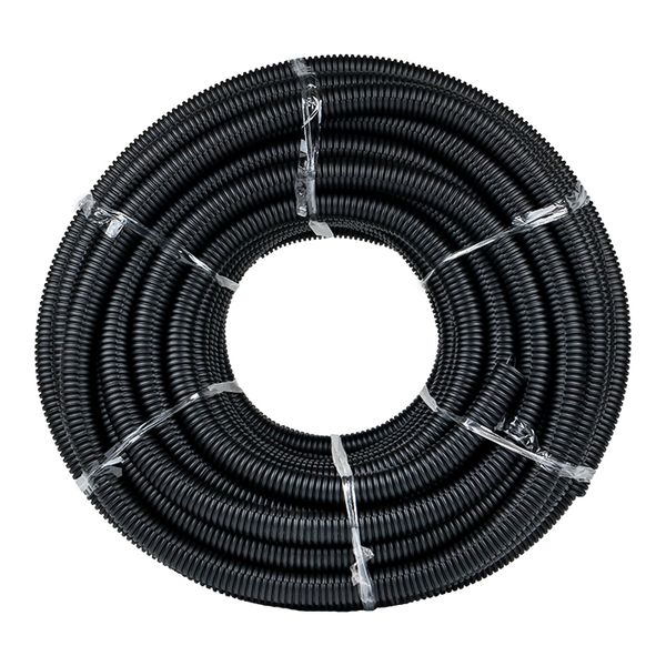 Труба гофра 32мм ПНД легкая 50м EKF черный с протяжкой 