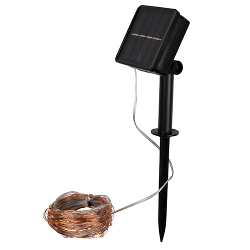 Гирлянда свд на солнечной батарее 11900мм IP55 роса 100свд RGB 8 режимов