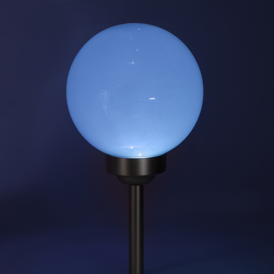 Светильник грунтовый свд на солнечной батарее пластик серебро 620мм IP44 ERASF22-55 шар 200мм