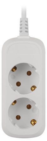 Удлинитель 2-мест 3м ПВС 3*0,75 белый PlexUp  